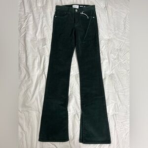 Frame Denim Le Mini Boot Forest Green Flare Corduroy Pants